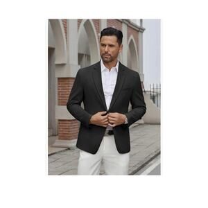 COOFANDY Men's Casual Blazer Regular Lightweight Two Button Suit Jacket-SIZE L